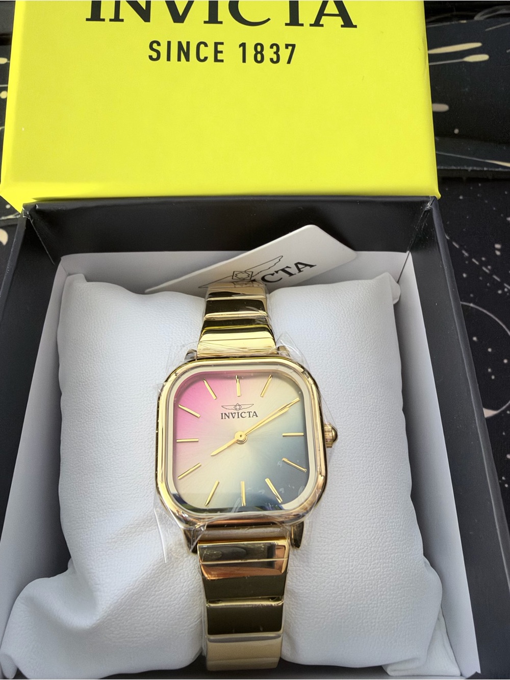 Invicta Celestial Women’s Gold Watch 26.5mm Multicolor Dial NWT